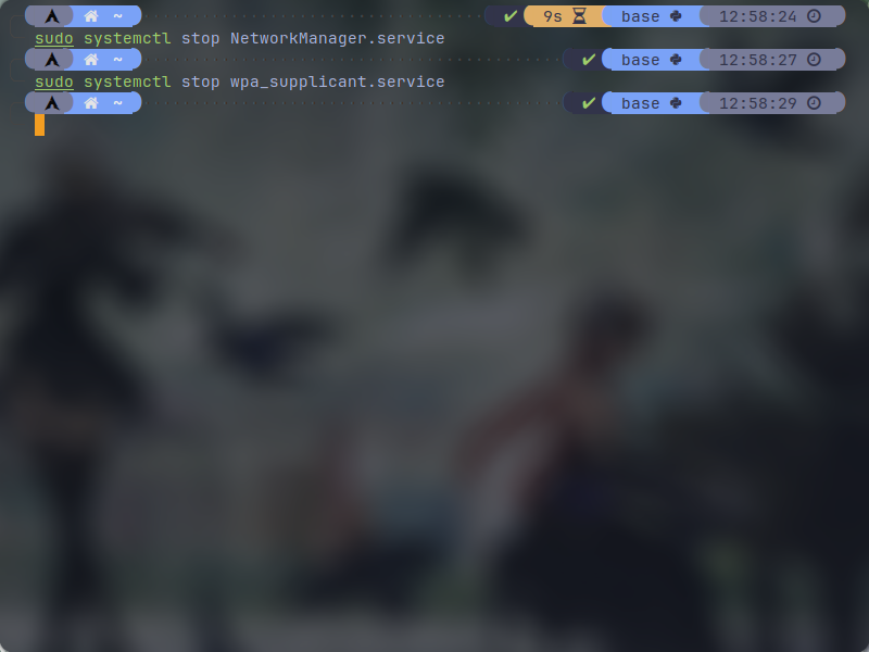 stopping network manager and wpa supplicant service image